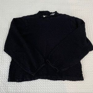 Zara Mock Neck Black Top